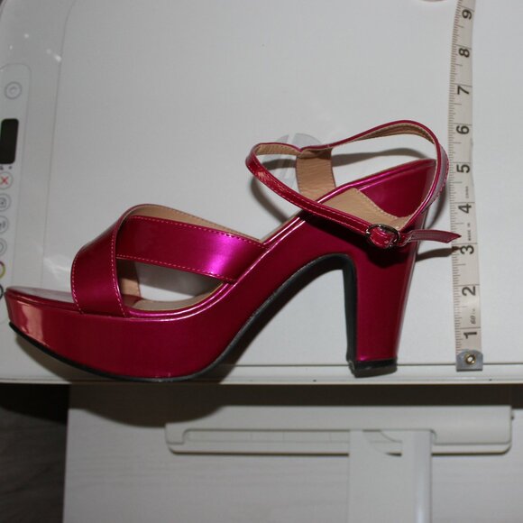 Pink Block Heel Strappy Sandals Size 10.5/42 - Picture 10 of 11